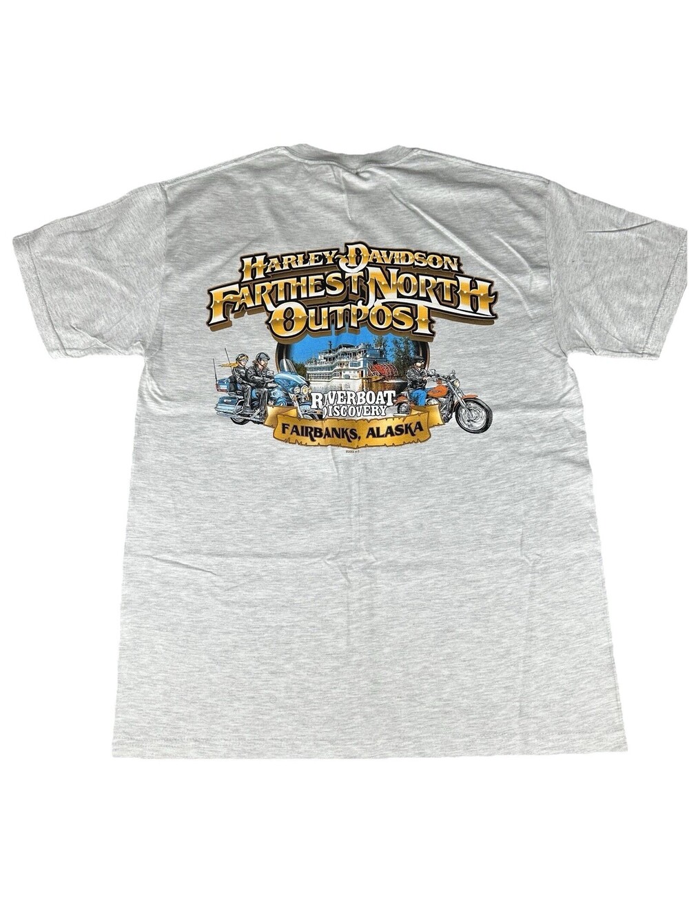 Harley Davidson Alaska Fairbanks Riverboat Discovery Outpost T Shirt Size M USA